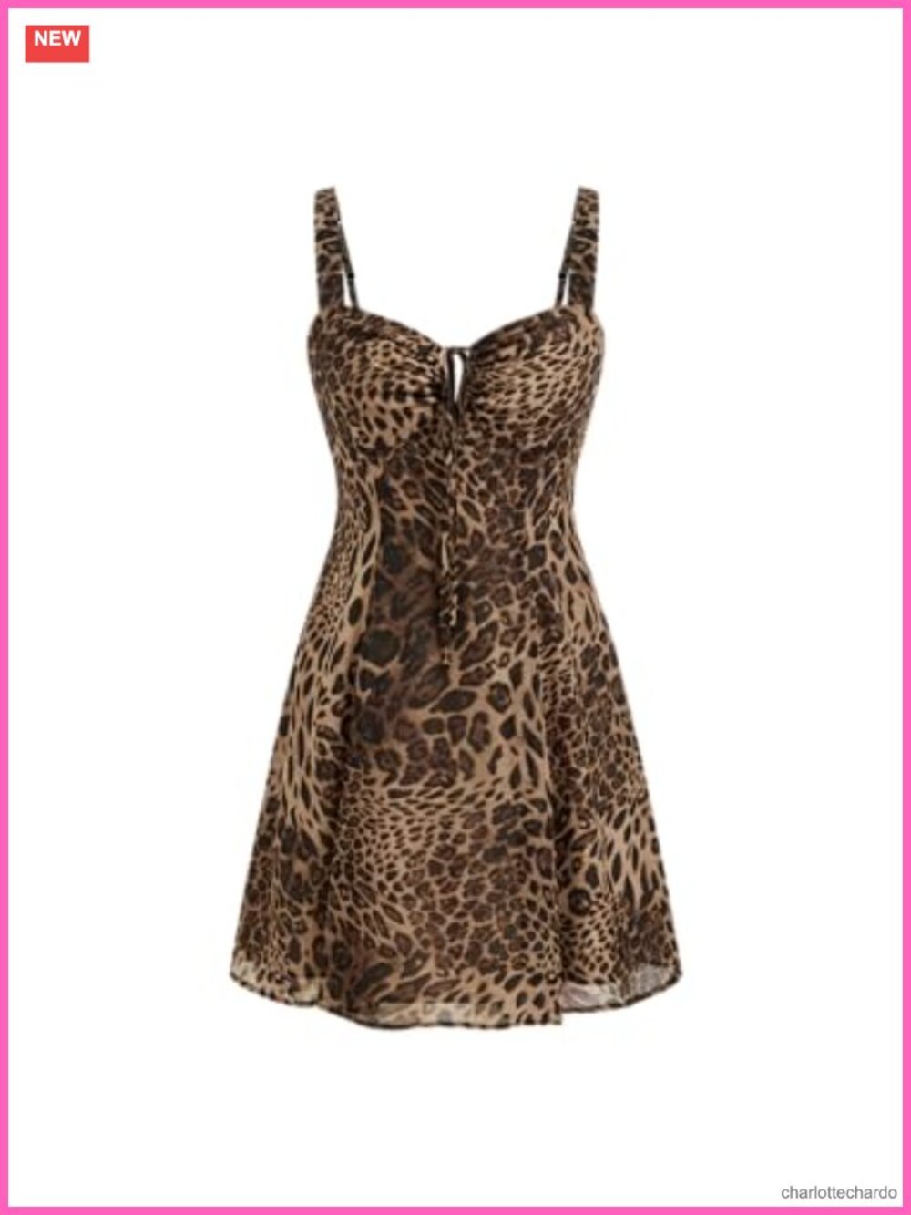Leopard Print Mini Dress Sleeveless Bodycon V-Neck Cocktail Party Date Night